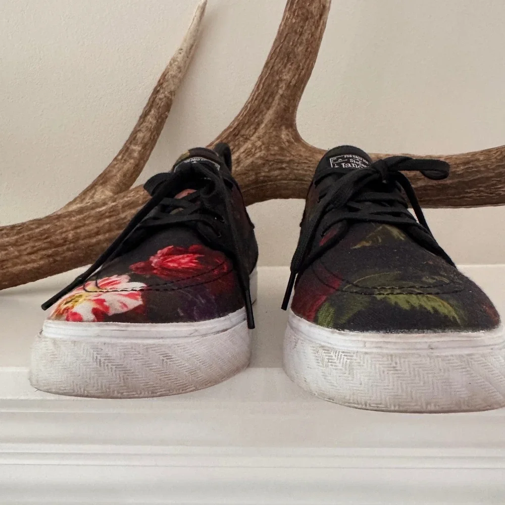 Nike SB Stefan Janoski Black Floral Print Skate Shoes 615957-900 Mens 8.5